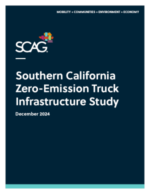 SCAG report cover titled "Southern California Zero-Emission Truck Infrastructure Study."